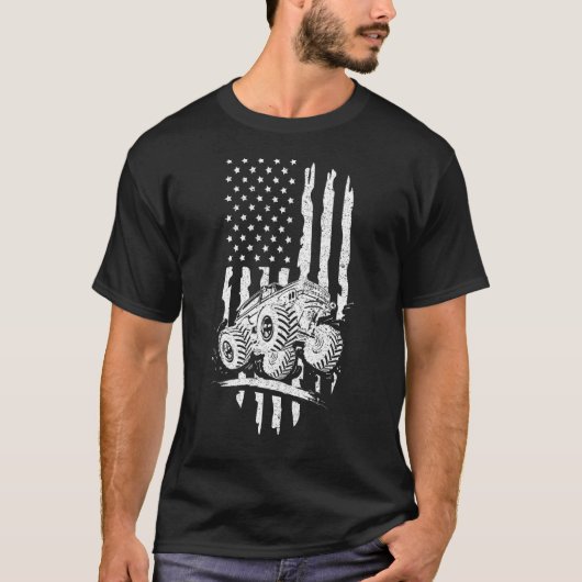 愛国怪獣トラック運転手ライダーラバーアメリカ Tシャツ (正面)