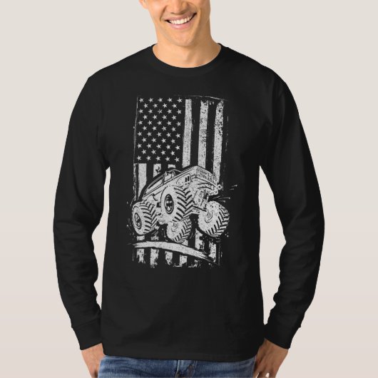 愛国怪獣トラック運転手ライダーラバーアメリカ Tシャツ (正面)