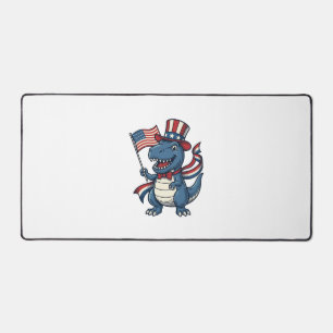愛国恐竜 ビンテージ ベクターTシャツ デザイン_1 デスクマット