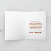 愛国感謝祭トルコのグリーティングカード シーズンカード (内部)