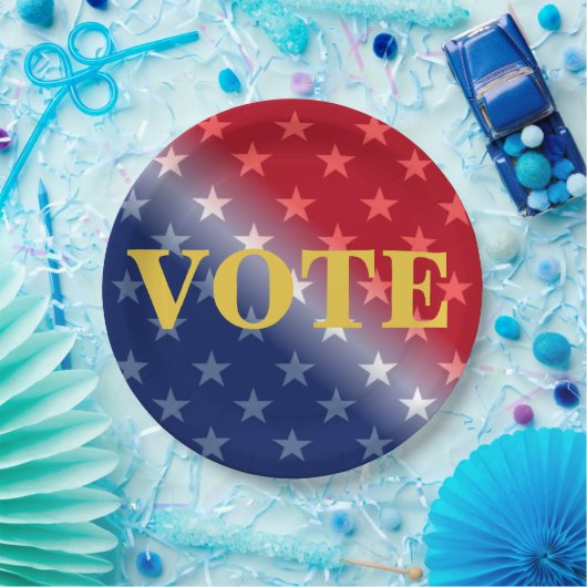 愛国投票カッコいい投票者投票カスタム ペーパープレート (パーティー)