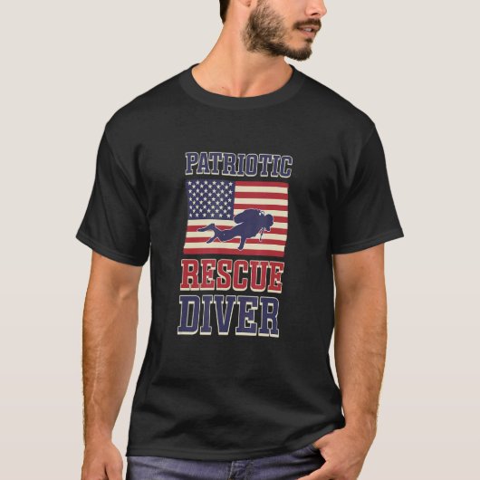 愛国救助潜水士の救助潜水 Tシャツ (正面)