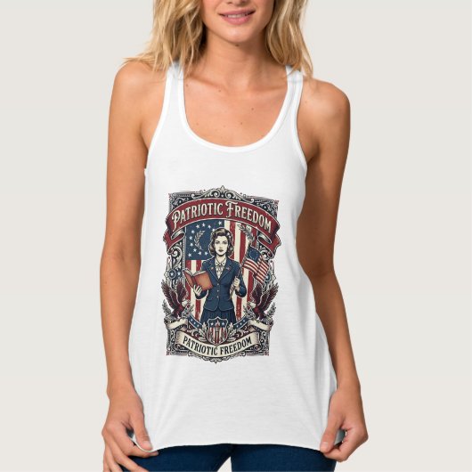 愛国教師ベクターグラフィックTシャツ_1 タンクトップ (正面)