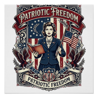 愛国教師ベクターグラフィックTシャツ_1 ポスター
