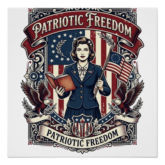 愛国教師ベクターグラフィックTシャツ_1 ポスター (正面)