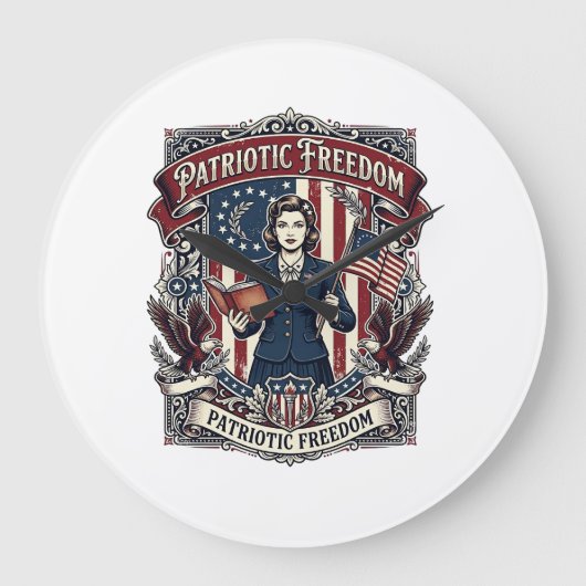 愛国教師ベクターグラフィックTシャツ_1 ラージ壁時計 (正面)