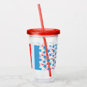 愛国散水ストライプ模様 アクリルタンブラー (左)