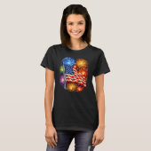 愛国旗と花火 Tシャツ (正面フル)