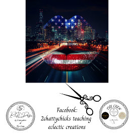 愛国旗の街の風景の唇We the People 薄葉紙