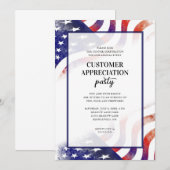 愛国旗を掲げる顧客感謝パーティー 招待状 (正面/裏面)
