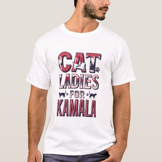 愛国旗カラーネコ婦人 Tシャツ (正面)