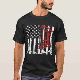 愛国旗狩りクロスボウアーチェリーアントラー Tシャツ