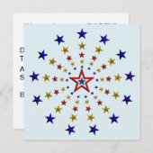 愛国星のパターンパーティの招待状 招待状 (正面/裏面)