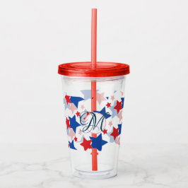 愛国星模様モノグラムカスタム アクリルタンブラー