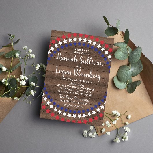 愛国星素朴7月4日結婚ズ 招待状