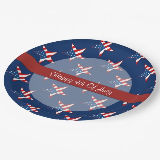 愛国星7月4日紙プレート ペーパープレート (アングル)