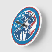 愛国時計 ラウンド壁時計 (傾斜)