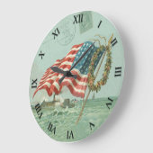 愛国時計 – 国旗と名誉 ラージ壁時計 (傾斜)