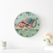 愛国時計 – 国旗と名誉 ラージ壁時計 (ホーム)