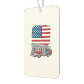 愛国消防車アメリカ国旗ビンテージTシャツ_1 カーエアーフレッシュナー (左)