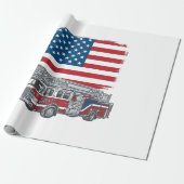 愛国消防車アメリカ国旗ビンテージTシャツ_1 ラッピングペーパー (アンロールド)
