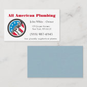 愛国漫画配管工の男性配管サービス 名刺 (正面/裏面)