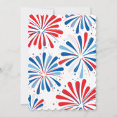 愛国爆竹7月赤ちゃんシャワー 招待状 (裏面)