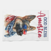 愛国犬とドイツの羊飼い キッチンタオル (横)