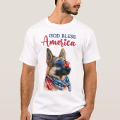 愛国犬とドイツの羊飼い Tシャツ (正面)