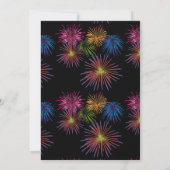 愛国犬と花火の独立記念日カード カード (裏面)