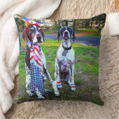愛国犬と花火20 x 20装飾用クッション クッション (ブランケット)