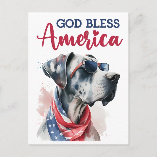 愛国犬の偉大なダン ポストカード (正面)