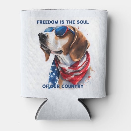 愛国犬の犬の犬の犬の7月4日 缶クーラー (正面)