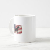 愛国犬アメリカ国旗のヴィンテージ コーヒーマグカップ (正面左)