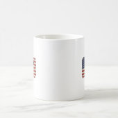 愛国犬アメリカ国旗のヴィンテージ コーヒーマグカップ (中央)