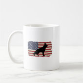 愛国犬アメリカ国旗のヴィンテージ コーヒーマグカップ (左)