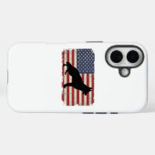 愛国犬アメリカ国旗のヴィンテージ Case-Mate iPhoneケース (裏面 (横))