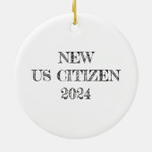 愛国犬オーナメント – 愛らしい赤、白、青 セラミックオーナメント (裏面)