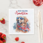 愛国犬ゴールデンレトリバー スタンダードランチョンナプキン (インサイチュ)