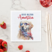 愛国犬ゴールデンレトリバー スタンダードランチョンナプキン (インサイチュ)