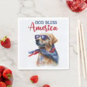 愛国犬ゴールデンレトリバー スタンダードランチョンナプキン (インサイチュ)