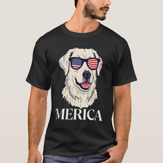 愛国犬サングラス – アメリカ国旗の犬Ar Tシャツ (正面)