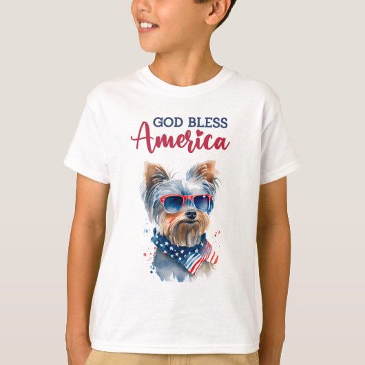 愛国犬ヨークシャーテリア Tシャツ (正面)
