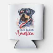 愛国犬ロットワイラー 缶クーラー (正面)