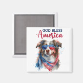 愛国犬 – オーストラリアの羊飼い マグネット (正面/裏面)