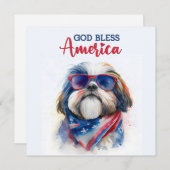 愛国犬 – シーズー(犬)Tzu 7月4日 シーズンカード (正面/裏面)