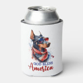 愛国犬 – ドベルマン 缶クーラー (缶正面)