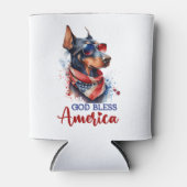 愛国犬 – ドベルマン 缶クーラー (正面)