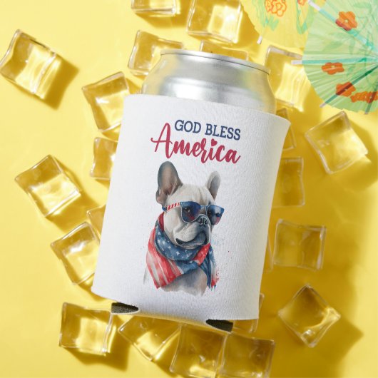 愛国犬 – ブフランスのルドッグ 缶クーラー (インサイチュ 夏)