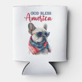 愛国犬 – ブフランスのルドッグ 缶クーラー (正面)